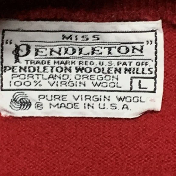 Women's Miss Pendleton 100% Virgin Wool Turtleneck Sweater Red Size Large - Picture 6 of 11